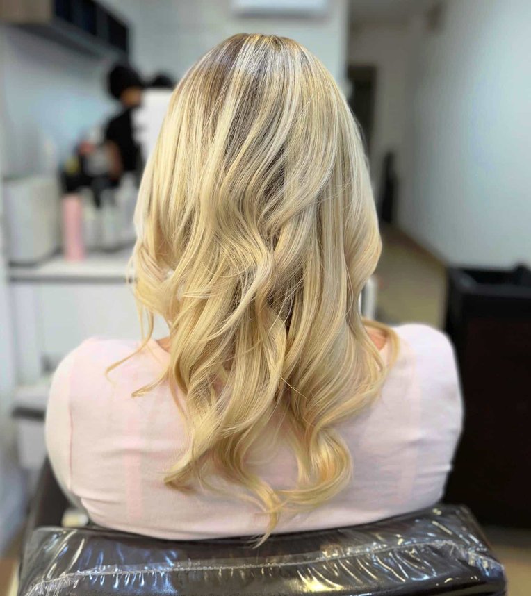 after balayage coloring