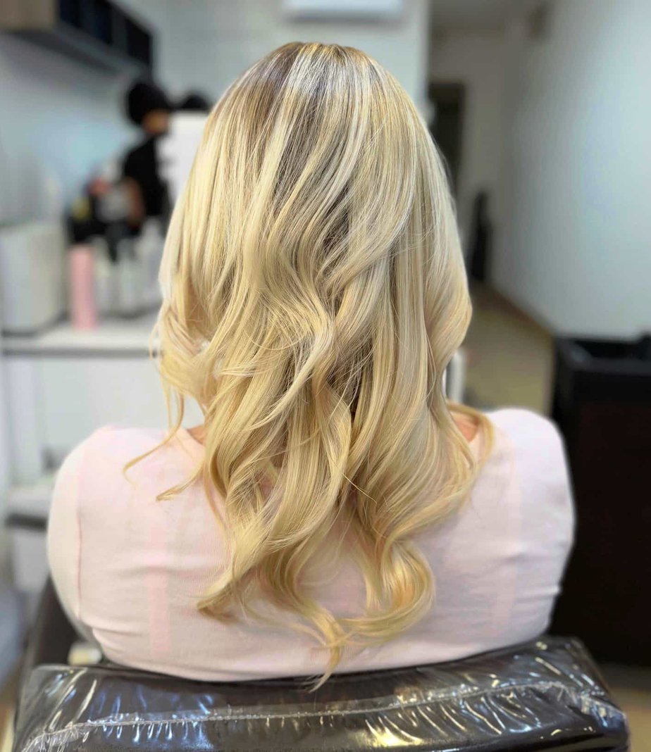 after balayage coloring