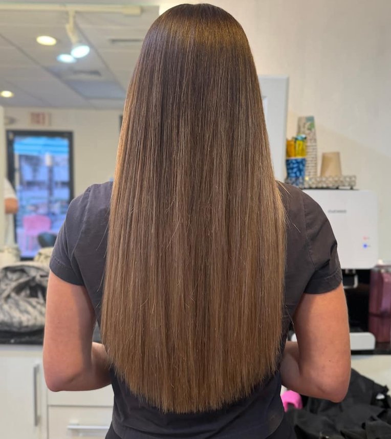 after balayage coloring