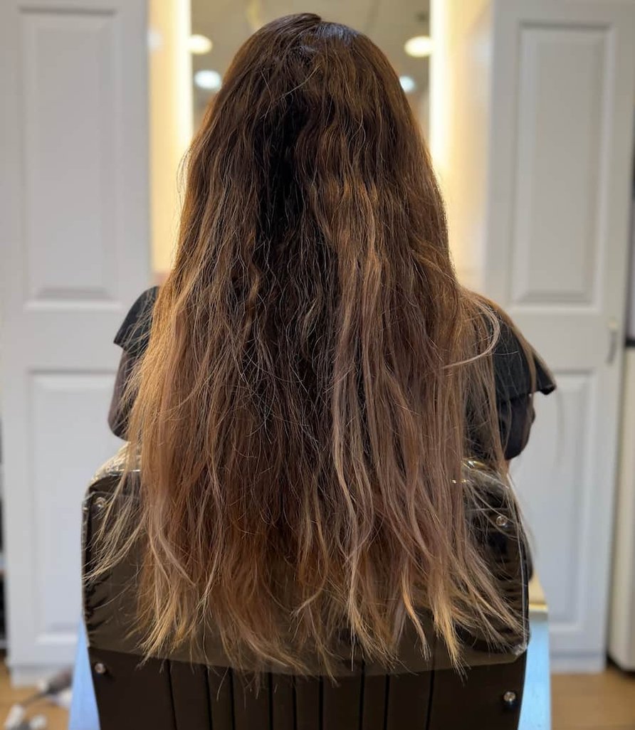 before balayage coloring