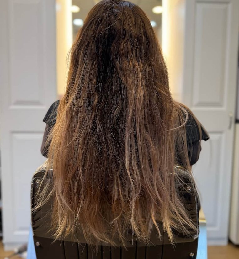 before balayage coloring