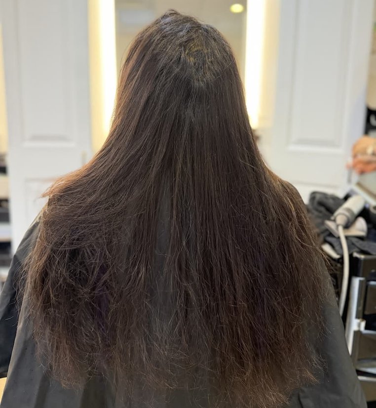 before balayage coloring